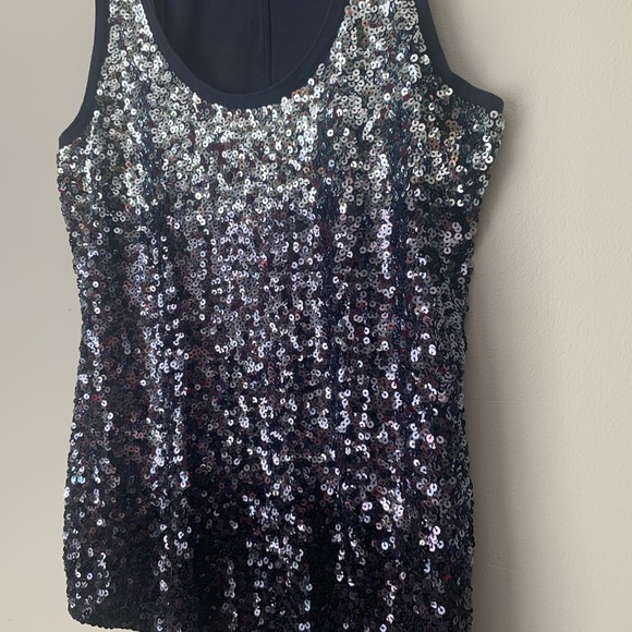 Express Blue ombré sequin Tank Top women’s size small - Picture 5 of 8